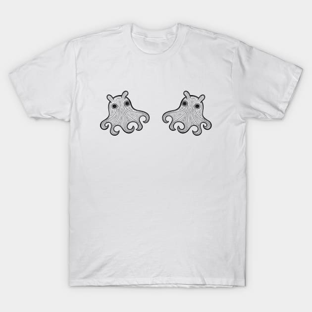 Flapjack Octopuses in Love - super cute octopi design - light colors T-Shirt by Green Paladin